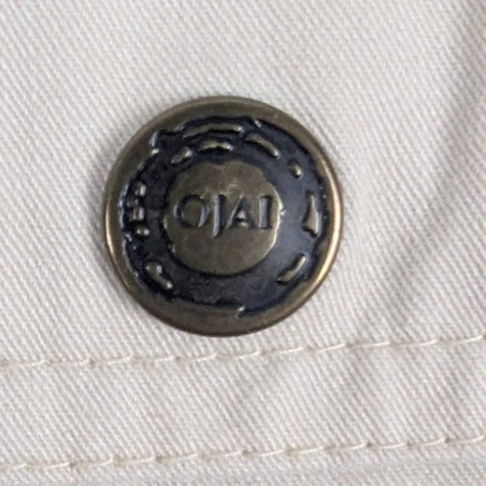 Ojai Size 4 Cream Off White Vintage Capris With Unique Knees And Elastic Hems - Picture 4 of 16